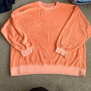 Orange terry cloth sweatshirt